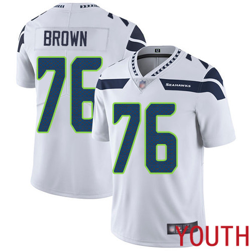 Seattle Seahawks Limited White Youth Duane Brown Road Jersey NFL Football #76 Vapor Untouchable->women nfl jersey->Women Jersey